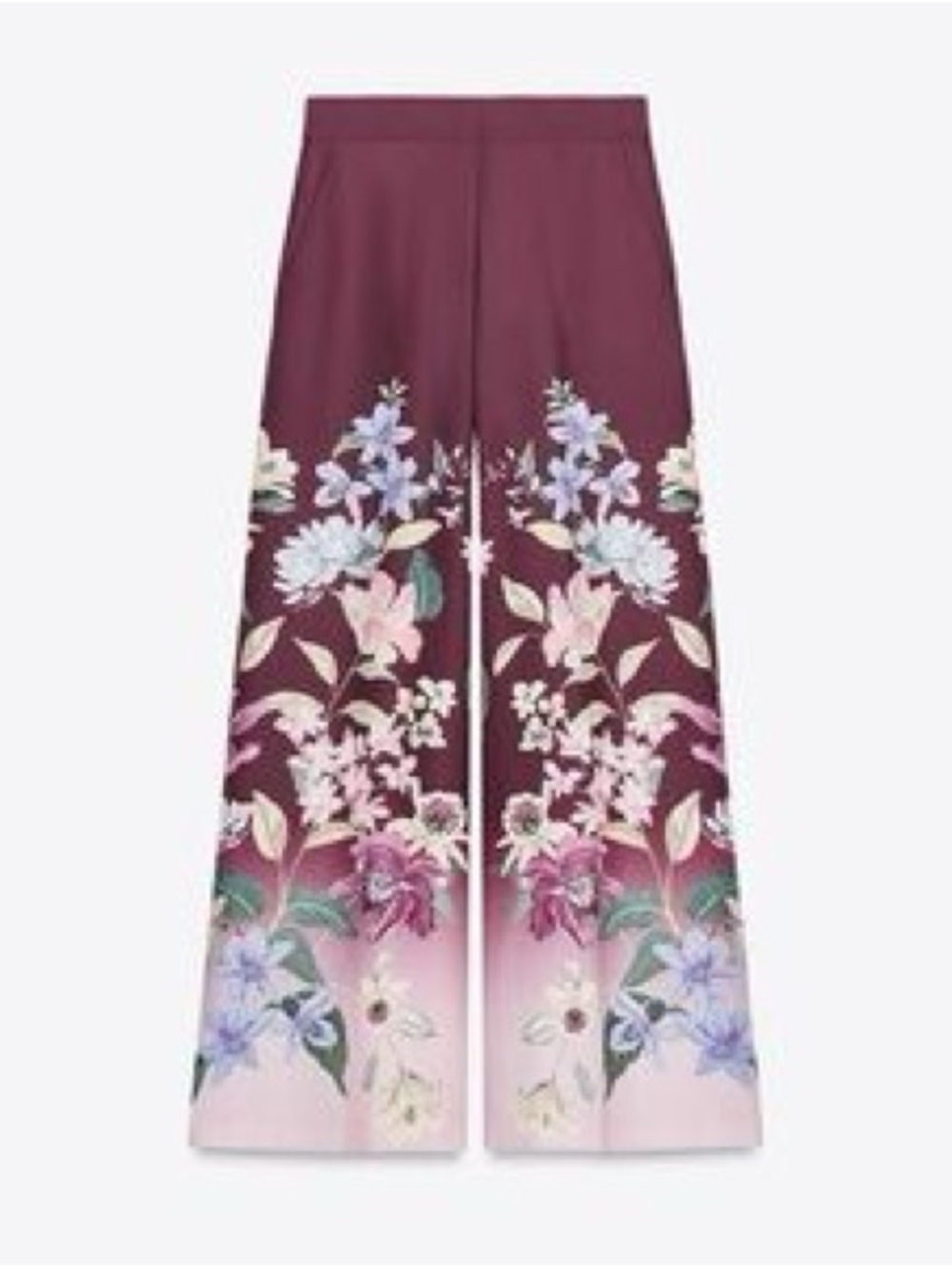 Zara floral wide leg pants